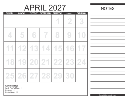 2027 Calendar 1 – Free Printable Calendars