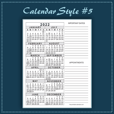 Calendar Style 5