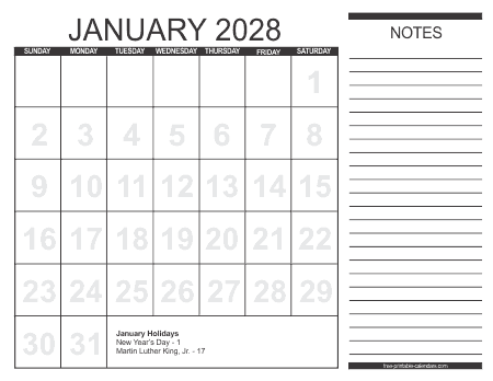 2028 Calendar 1 – Free Printable Calendars