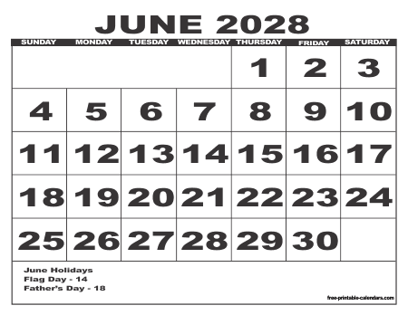 2028 Calendar 6 – Free Printable Calendars