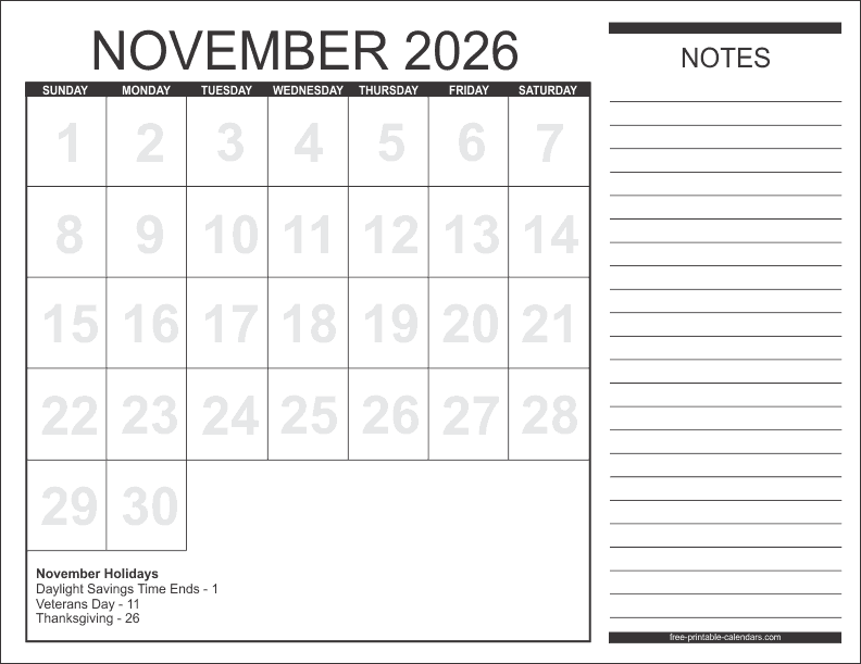 2026 Calendar 1 Free Printable Calendars