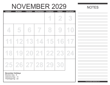 2029 Calendar 1 – Free Printable Calendars
