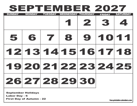 2027 calendar 6 – free printable calendars