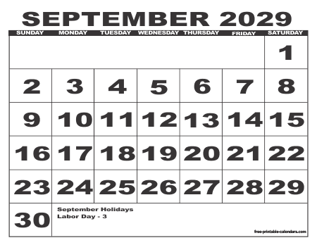 2029 Calendar 6 – Free Printable Calendars
